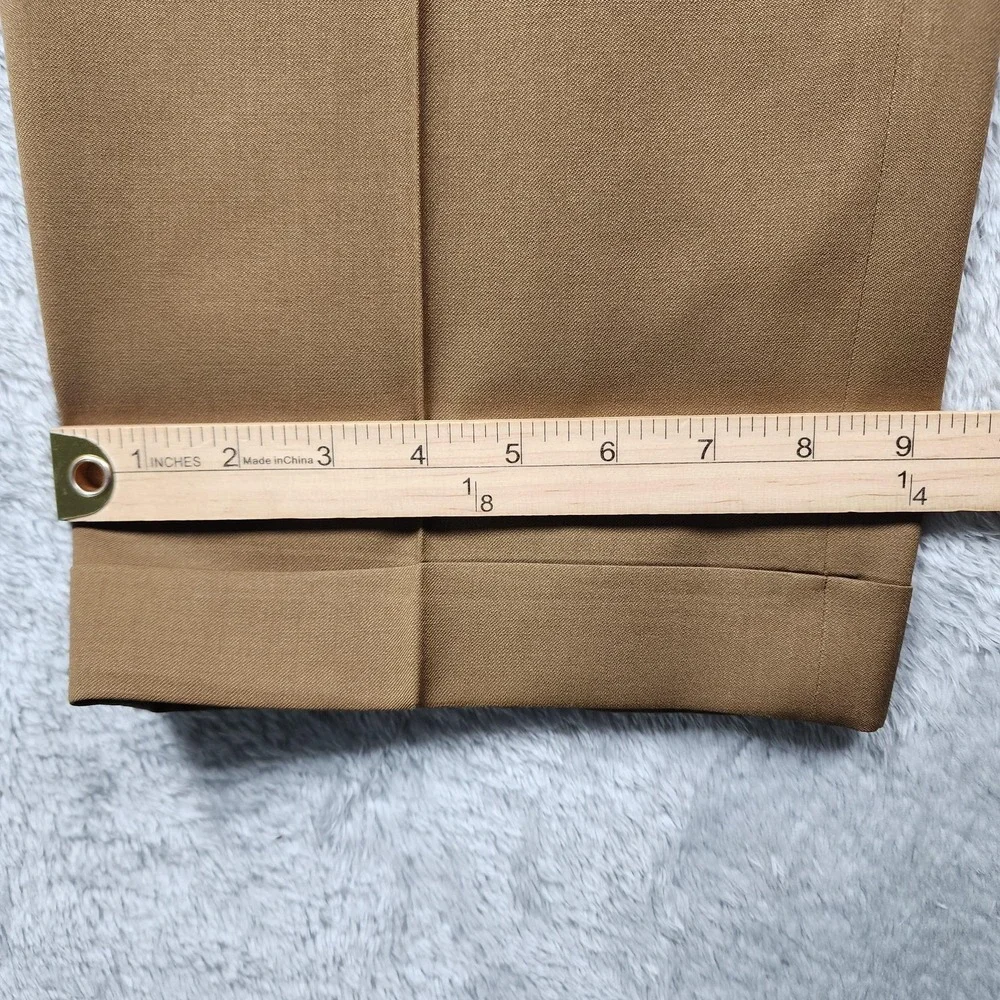 Canali Proposta Pants Mens 36x29 (Fits 34x30) Brown Wool Pleated Cuffed Italy
